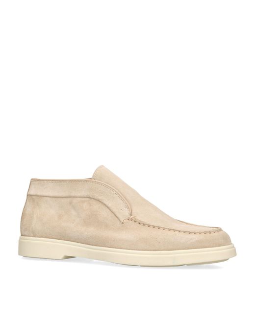 Santoni Natural Suede Andvari Ankle Boots