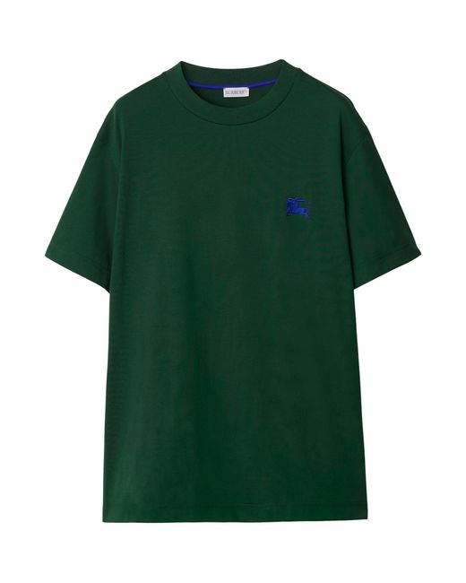 Burberry Green Embroidered Ekd T-shirt for men