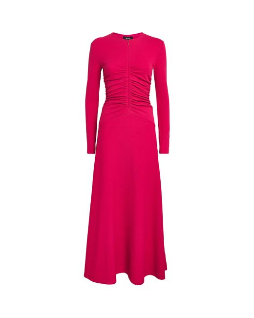 ME+EM Pink Textured Ruched Maxi Dress