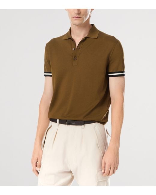 Tom Ford Brown Cotton-Blend Polo Shirt for men