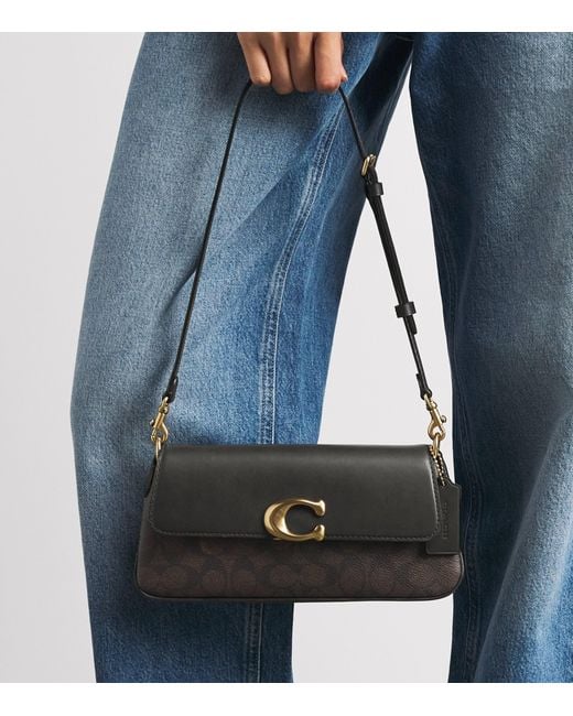 COACH Black Leather Jet Shoulder Bag
