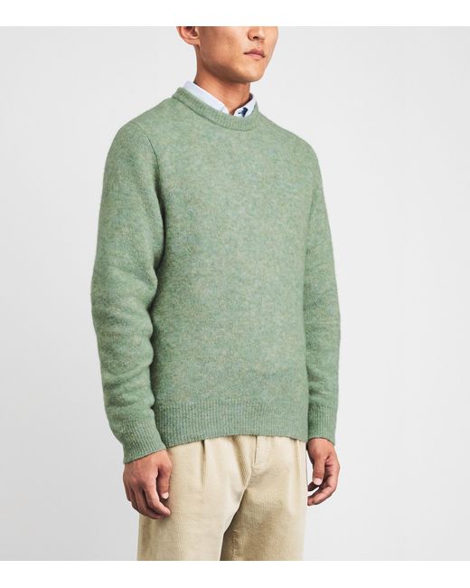 Oliver Spencer Green Wool-Blend Blenheim Sweater for men