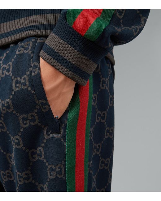 Gucci Blue Logo Print Sweatshorts for men