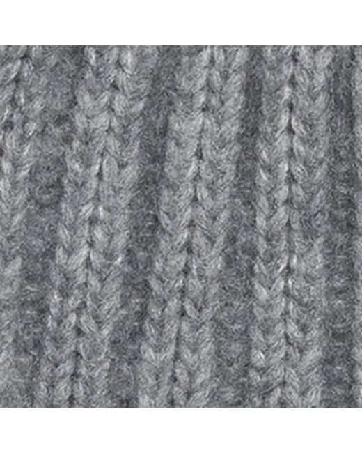 Johnstons Gray Cashmere-Silk Ribbed Beanie for men