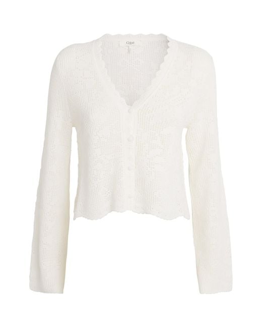 Chloé White Pointelle Knit Cardigan