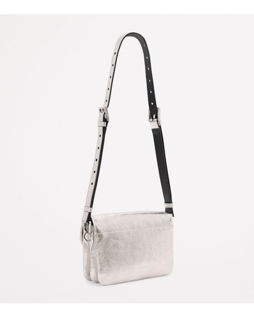 AllSaints White Metallic Jupiter Cross-Body Bag