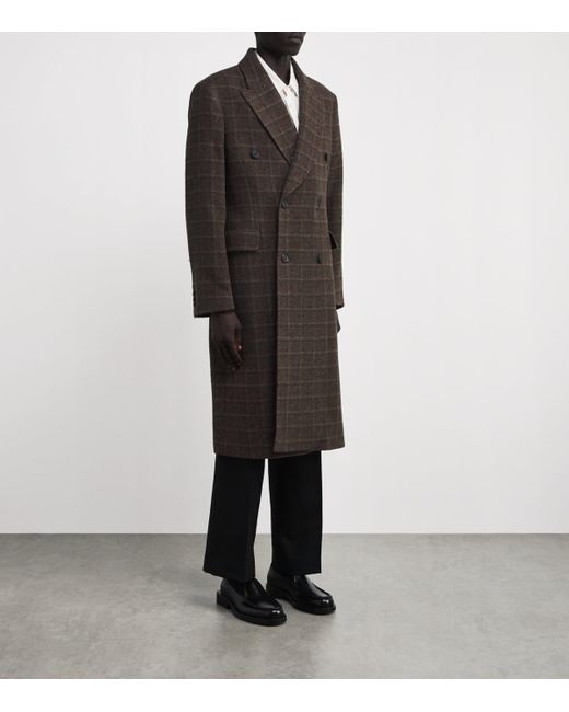 Our Legacy Black Wool Checked Whale Coat for men