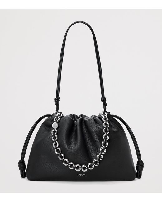 Loewe Black Large Leather Flamenco Shoulder Bag
