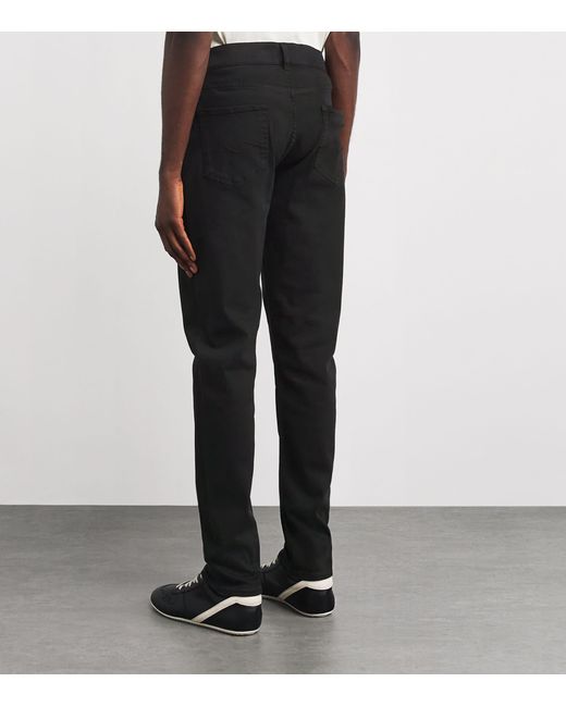 7 For All Mankind Black Slimmy Tapered Lux Performance Plus Jeans for men