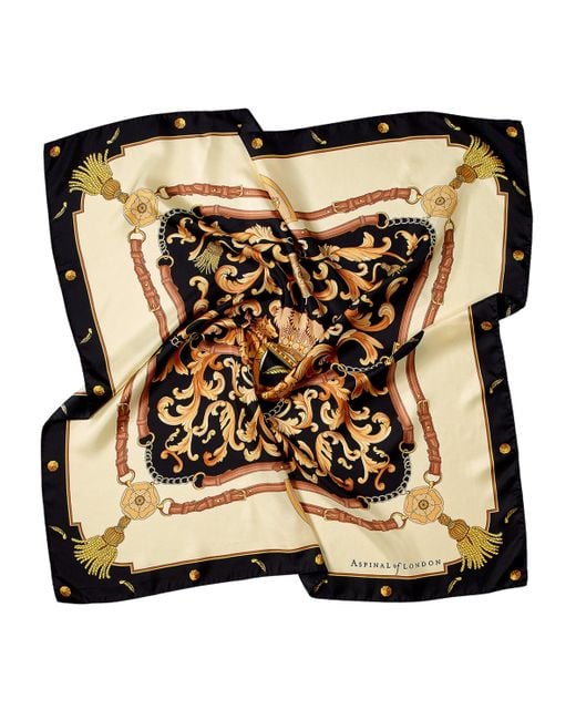 Aspinal Metallic Silk Signature Scarf