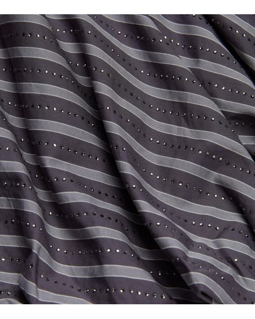 Sandro Gray Embellished Stripe Mini Skirt
