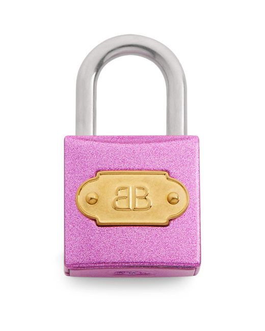 Balenciaga Pink Bb Padlock Charm