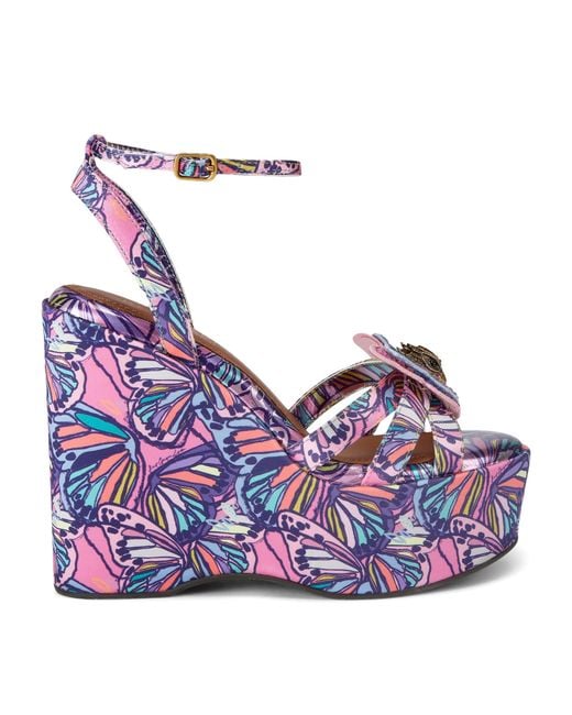 Kurt Geiger Blue Butterfly Wedge Sandals