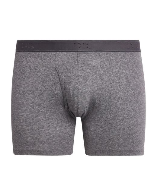 Derek Rose Gray Pima Cotton Stretch Open Trunks for men