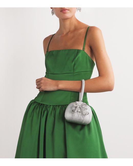 Self-Portrait White Embellished Bow Top-Handle Bag