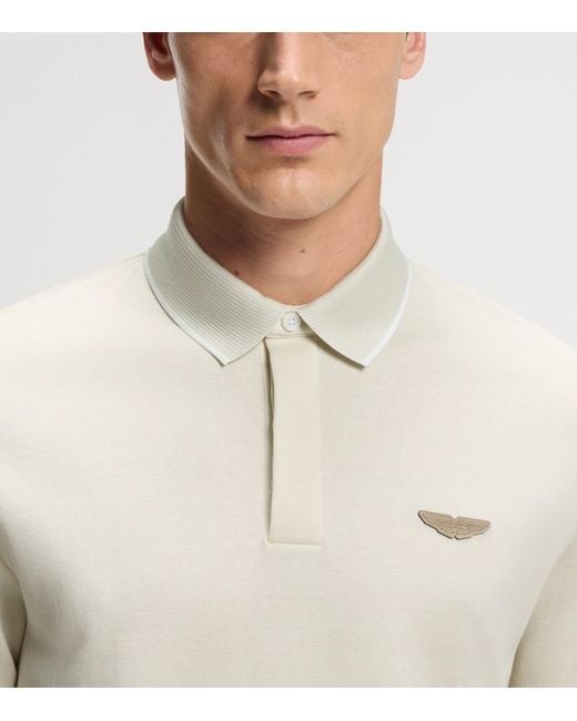 Boss White X Aston Martin Cotton-Wool Polo Shirt for men