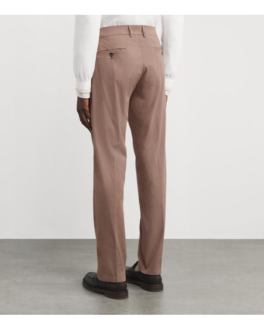 Paul & Shark Gray Cotton-Silk-Blend Straight Chinos for men