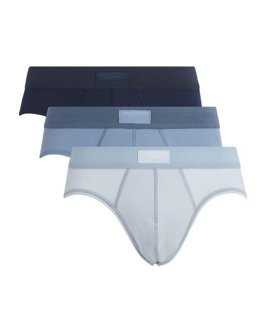 Skims Blue Stretch-Cotton Briefs for men