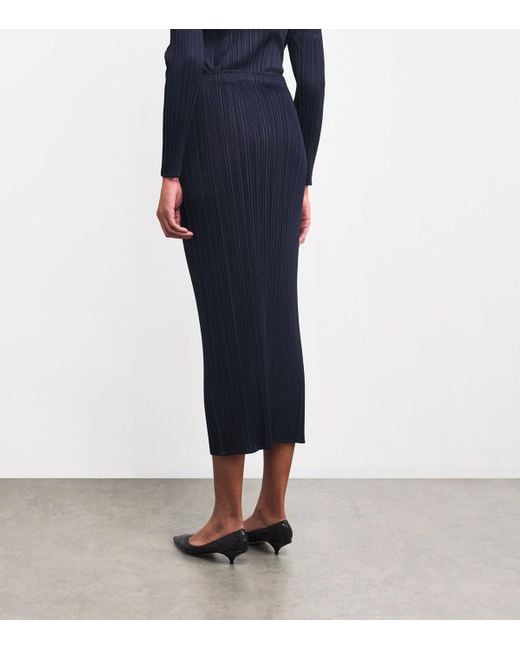 Pleats Please Issey Miyake Blue New Colorful Basics 4 Midi Skirt