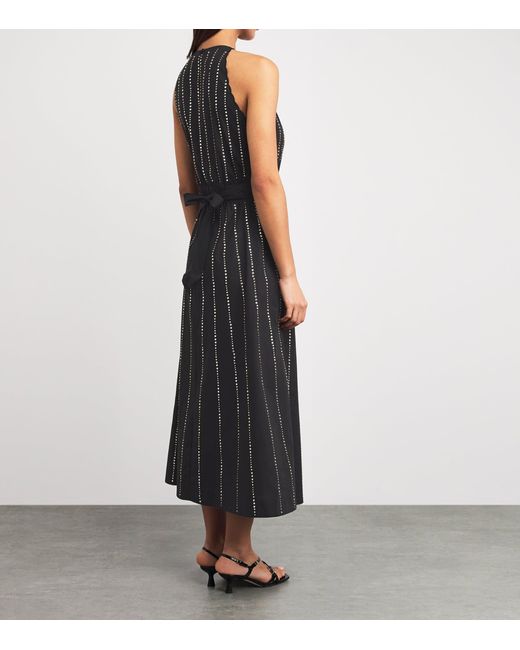 Sandro Black Cotton Embellished Maxi Dress