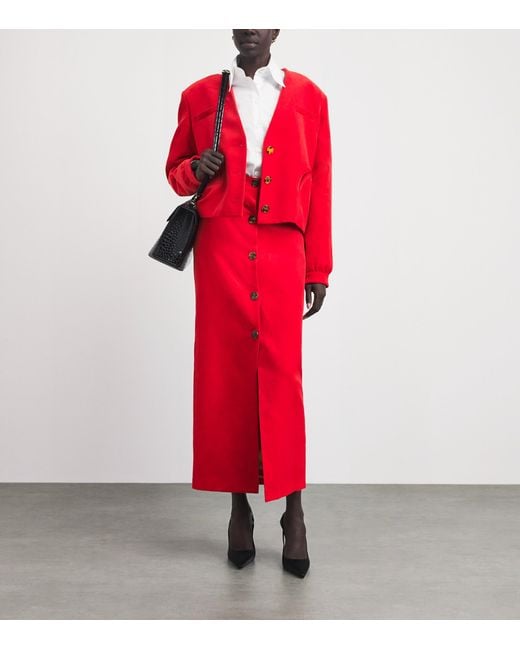 Blazé Milano Red Velvet Malaya Pencil Skirt