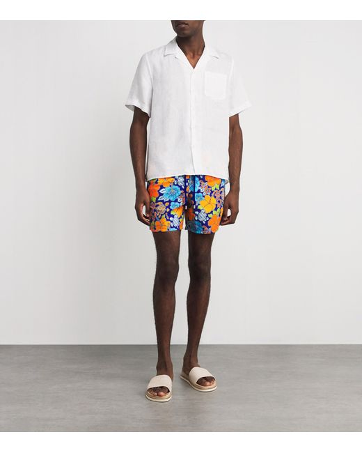 Vilebrequin Blue Tropical Turtle Print Swim Shorts for men