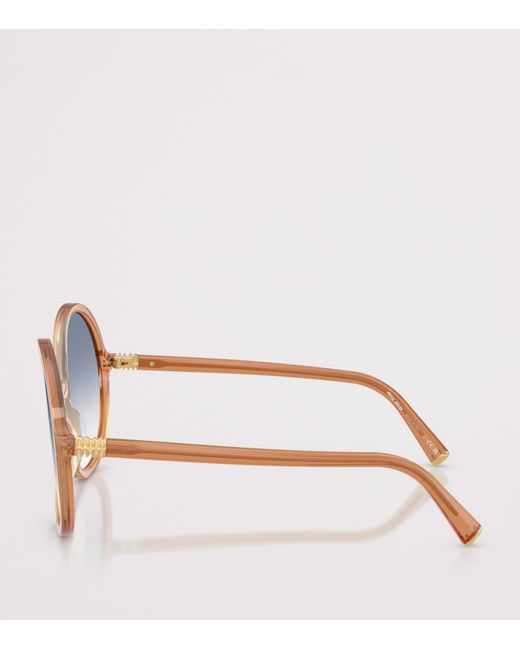 Miu Miu Blue Acetate Oversized Round Sunglasses