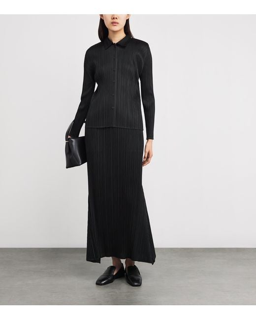 Pleats Please Issey Miyake Ole Midi Skirt in Black | Lyst
