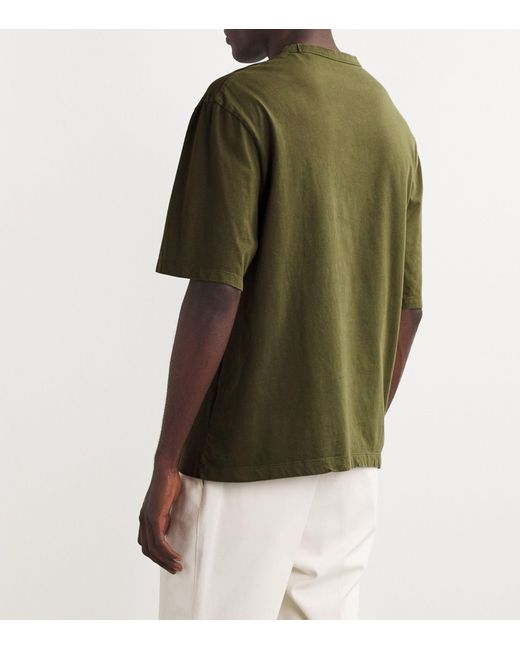 Officine Generale Green Cotton T-shirt for men