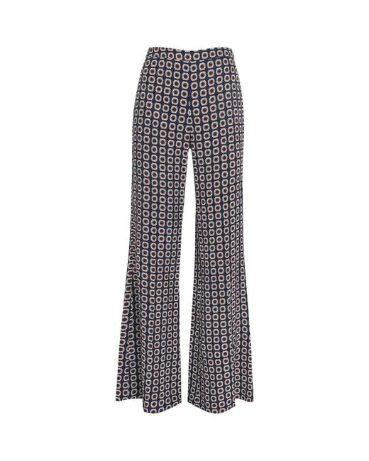Sandro Gray Floral Print Flared Trousers