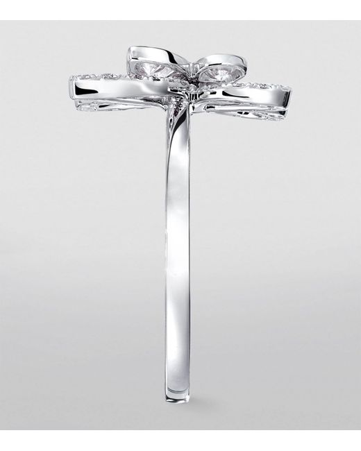 Graff White Gold And Diamond Mini Butterfly Ring