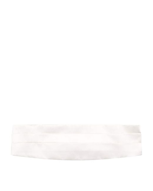 Giorgio Armani White Silk Cummerbund for men