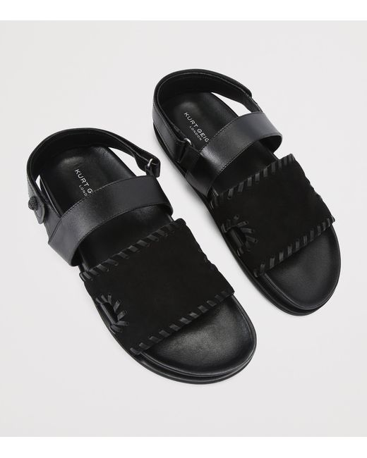 Kurt Geiger Black Suede Baker Sandals for men