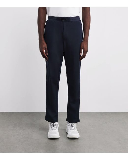Sease Blue Wool-Blend Drawstring Trousers for men