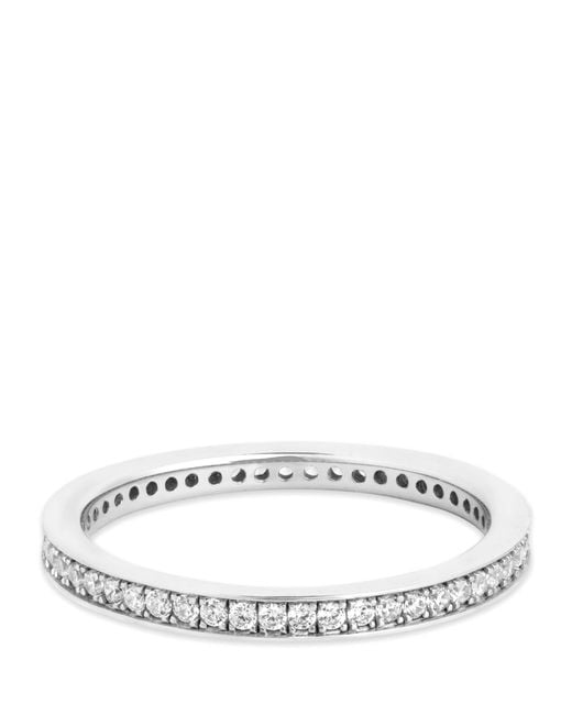 Astrid & Miyu Metallic Rhodium-Plated Crystal Stacking Ring