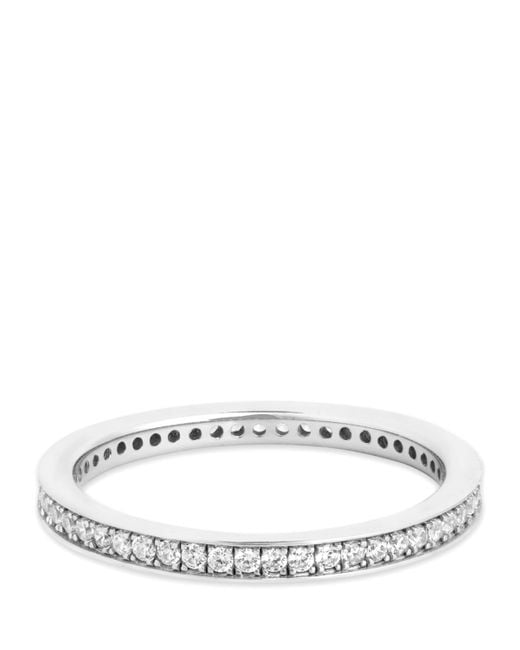 Astrid & Miyu Metallic Rhodium-Plated Crystal Stacking Ring