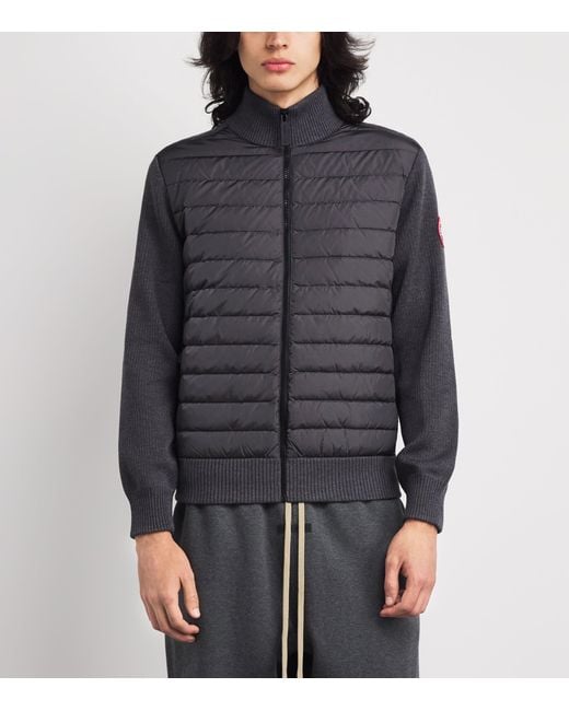 Canada Goose Gray Down-Merino Wool Hybridge Puffer Jacket for men