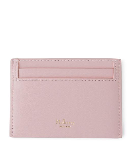 Mulberry Pink Leather Logo Card Holder