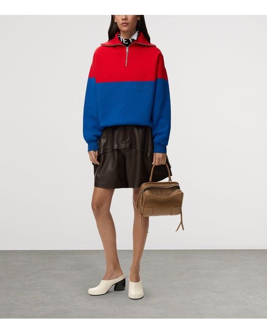 Loewe Brown Nappa Leather Longline Shorts
