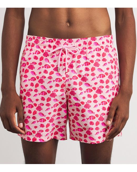 Vilebrequin Red Fish Print Moorea Swim Shorts for men