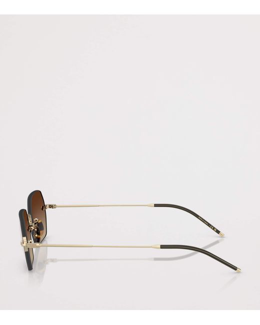 Oliver Peoples Metallic Titanium Tk-13 Rectangle Sunglasses