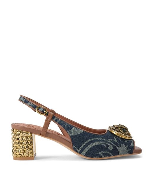 Kurt Geiger Blue Embellished Chelsea Slingback Sandals