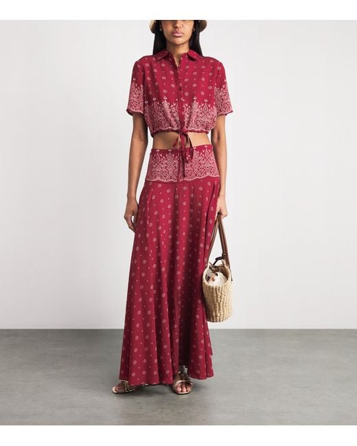 Devon Windsor Red Bandana Rylie Maxi Skirt
