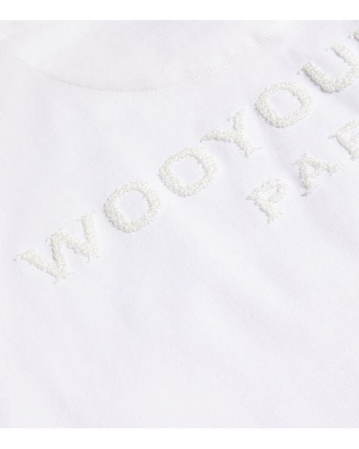 Wooyoungmi White Cotton Logo T-shirt for men