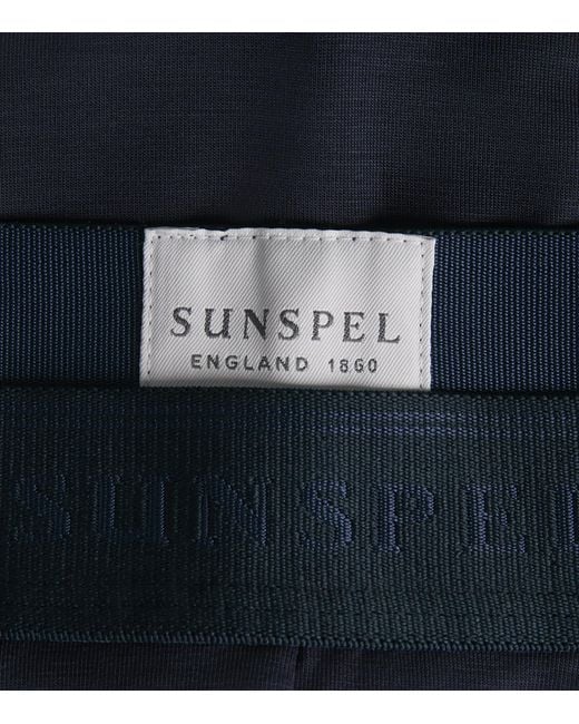 Sunspel Blue Tencel-Blend Stretch Briefs for men