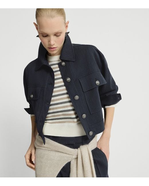 Brunello Cucinelli Blue Virgin Wool Jacket