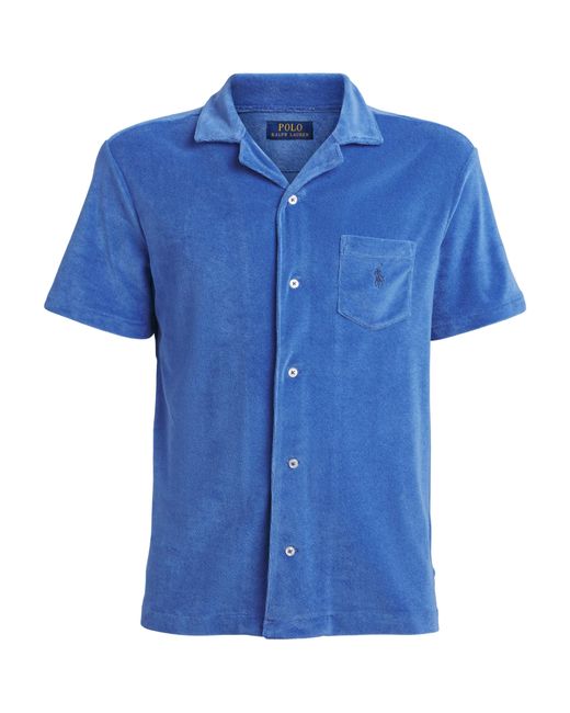 Polo Ralph Lauren Blue Terry Cotton Short-Sleeve Shirt for men