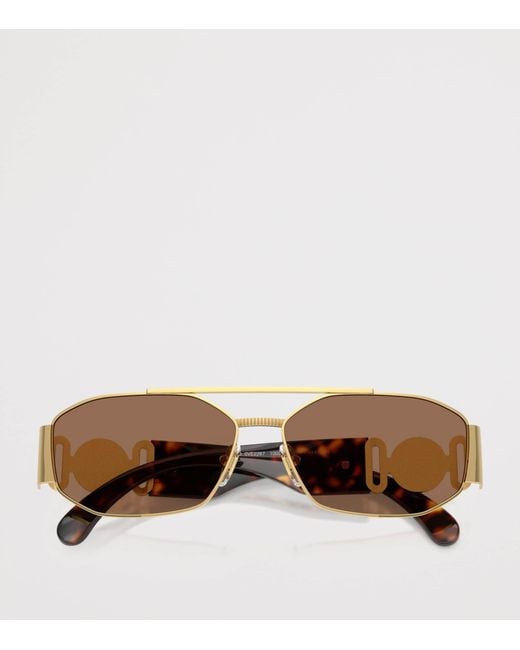 Versace Brown Metal Ve2287 Rectangle Sunglasses for men