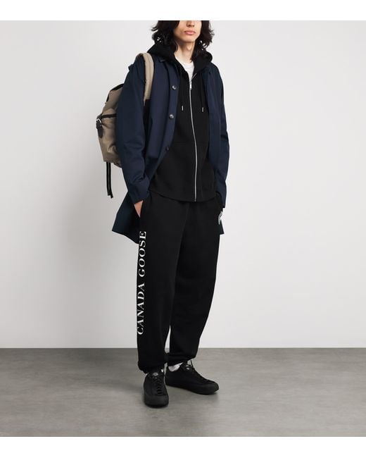 Canada Goose Black Organic Cotton Graphic Rove Zip-Up Hoodie for men