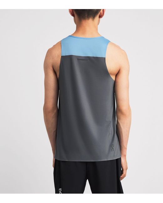 On Shoes Blue Performance Tank Top for men